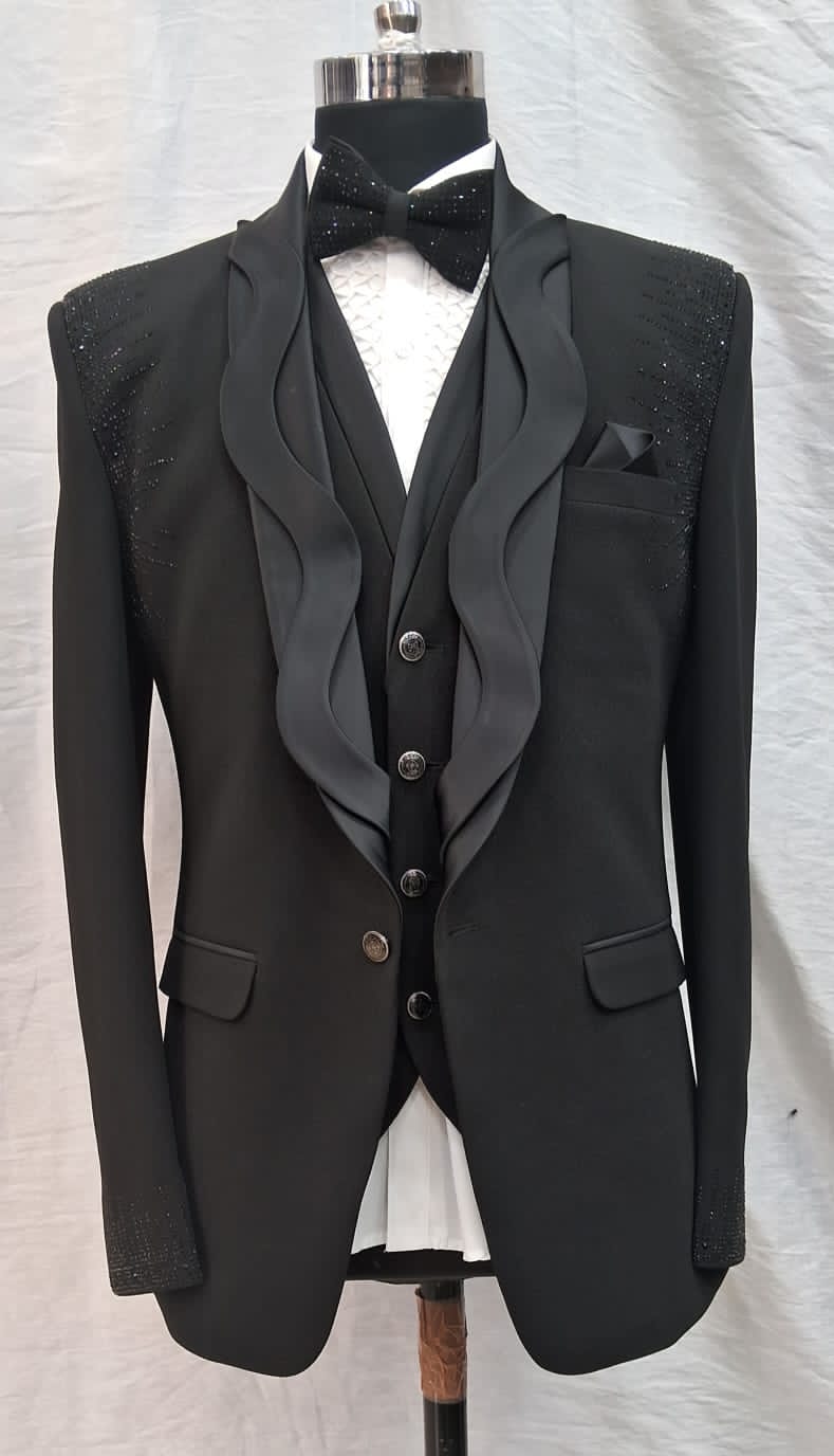 Black Designer Tuxedo Suit